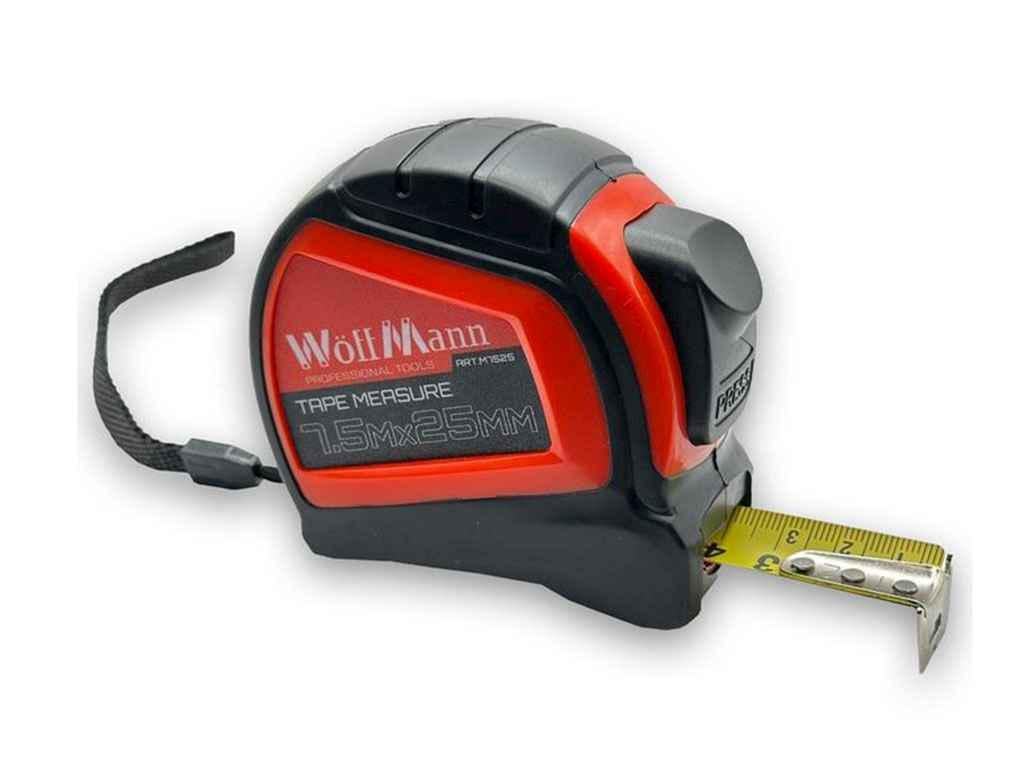 Рулетка WoffMann АВТОСТОП прорезиненный корпус L 7,5 м 25 мм (1013907)