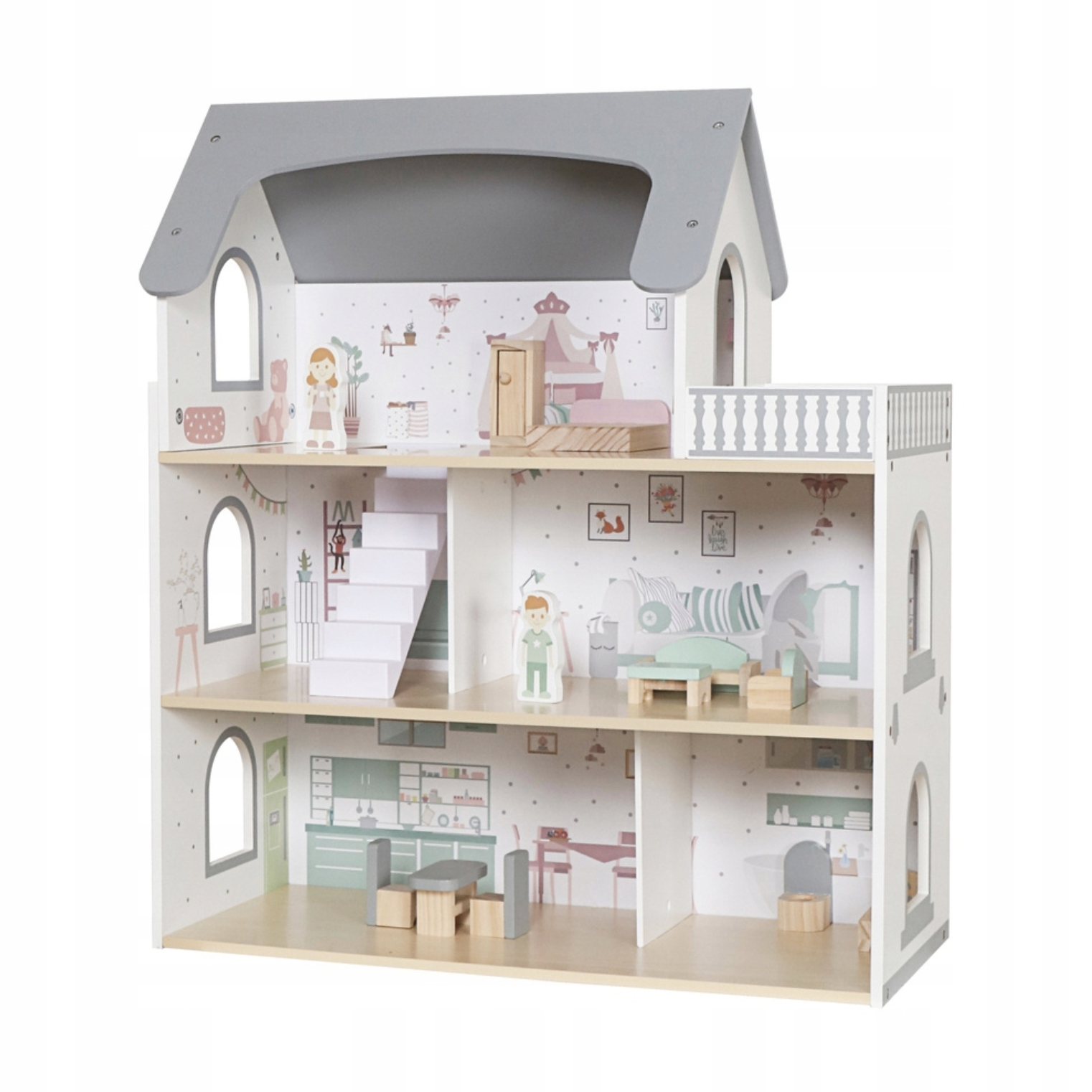 Кукольный домик деревянный CozyHouse с мебелью (2796161317) - фото 6