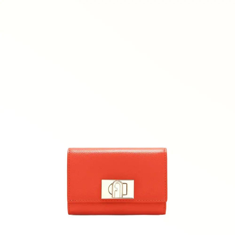 Кошелек женский кожаный для карточек Furla 1927 M Compact Wallet Оранжевый