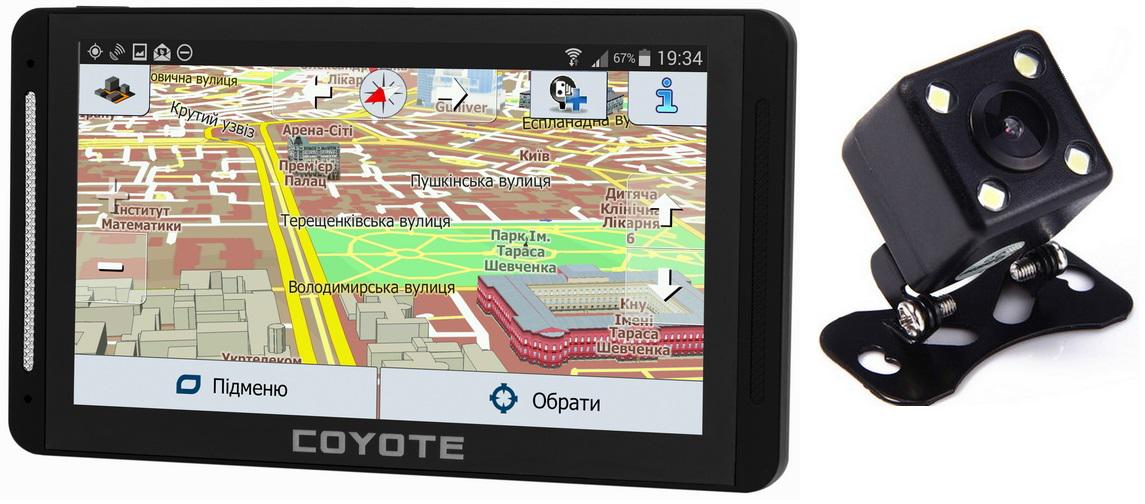 GPS навигатор с видеорегистратором Coyote 940 DVR Double Hector PRO RAM 1 Gb ROM 16 Gb с камерой заднего вида