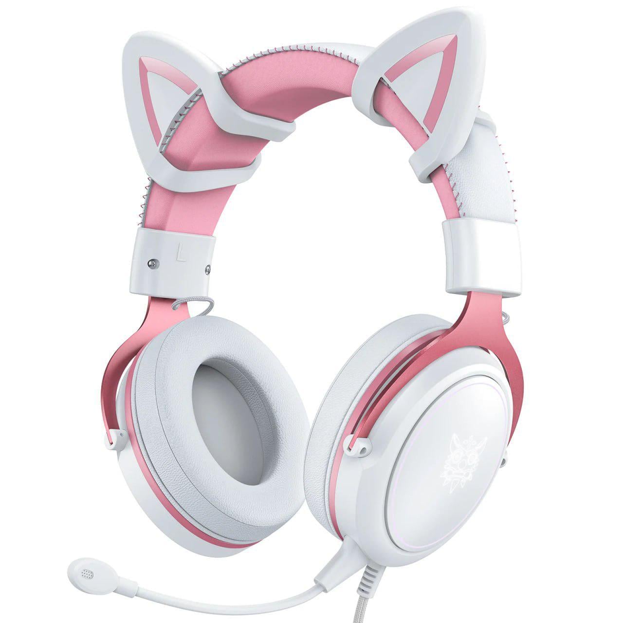 Наушники игровые Onikuma X7 с кошачьими ушками и микрофоном Розовый (4728747)