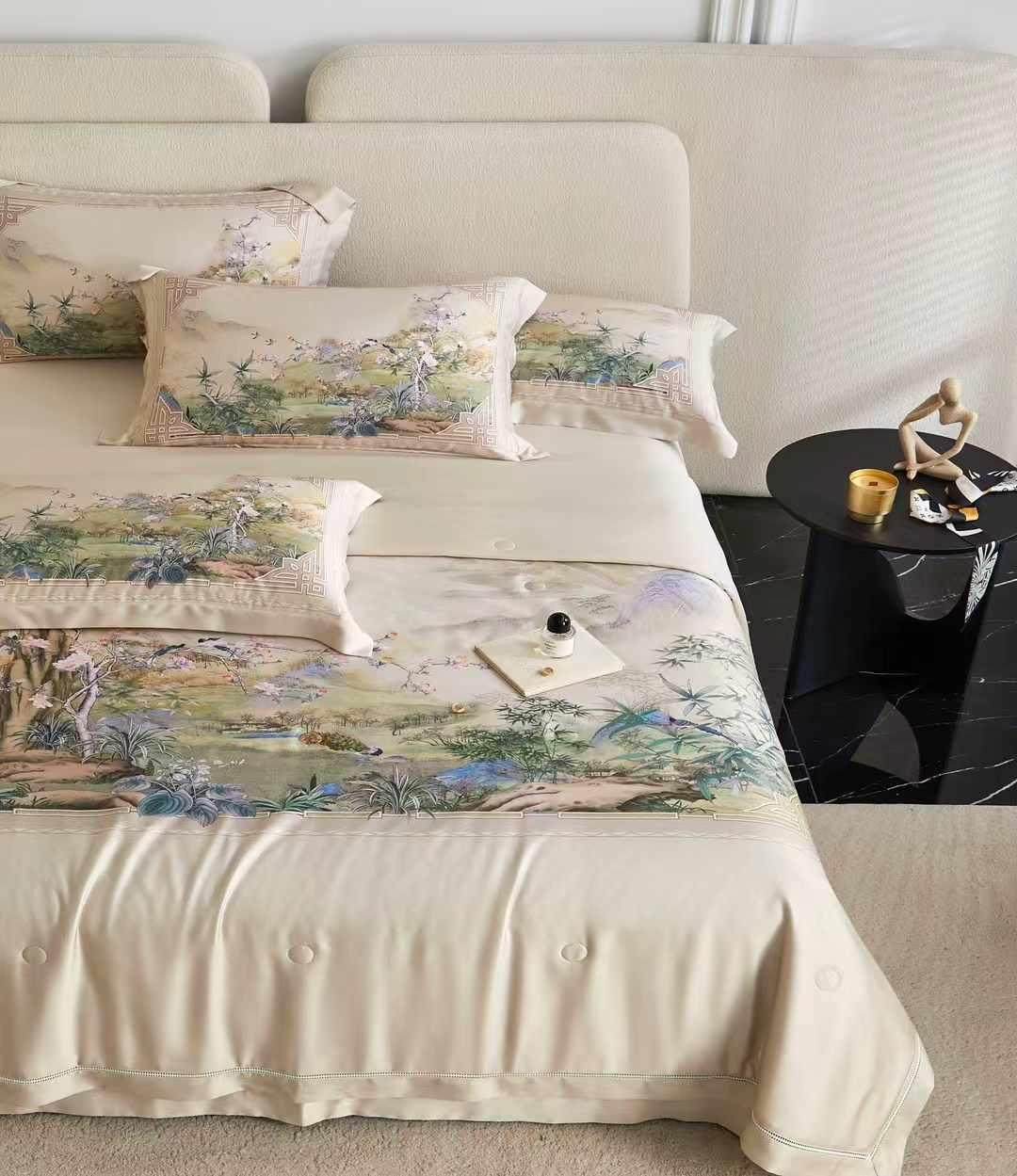 Комплект постельного белья Цветы с одеялом тенсел семейный (70122) - фото 5 Комплект постельного белья Цветы с одеялом тенсел семейный (70122) - фото 5