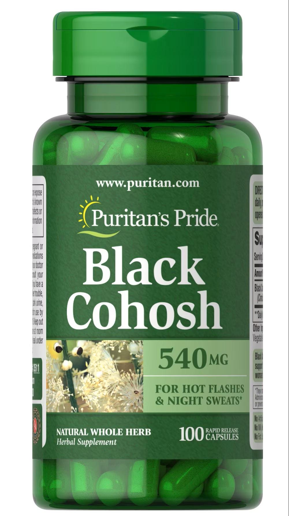 Клопогон кистевидный Puritan's Pride Black Cohosh 540 mg 100 капс.
