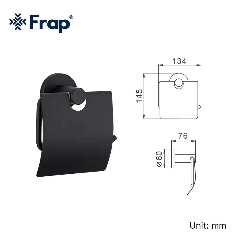 Тримач для туалетного паперу Frap F30203 нержавіюча сталь Чорний (SQ-1037765) - фото 5