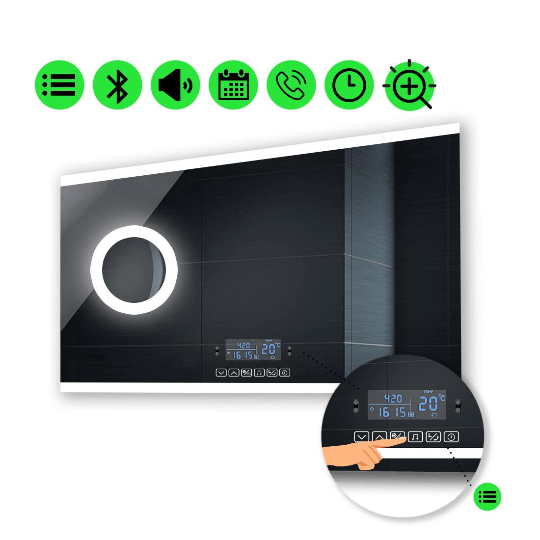 LED-зеркало 70x60 см с Smart-блоком и линзой с подсветкой Ines (Inesg18)