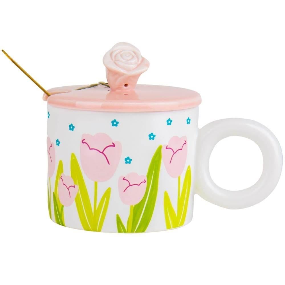 Кружка керамическая Elisey Тюльпаны 2 300 мл Белый (18902-008)