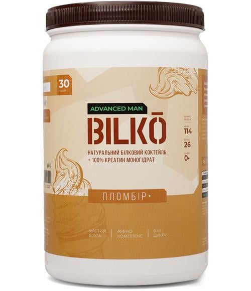 Протеин с креатином для роста мышц Bilko Protein + Creatine Monohydrate Пломбир 900 г банка (33160083)