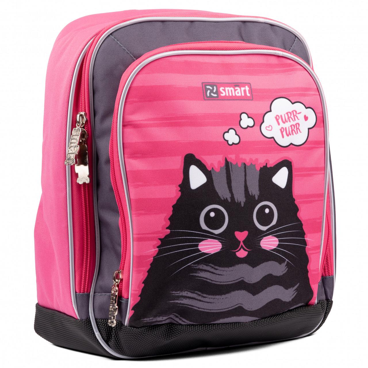 Рюкзак школьный SMART H-55 Cat rules Розовый/Черный (558036)