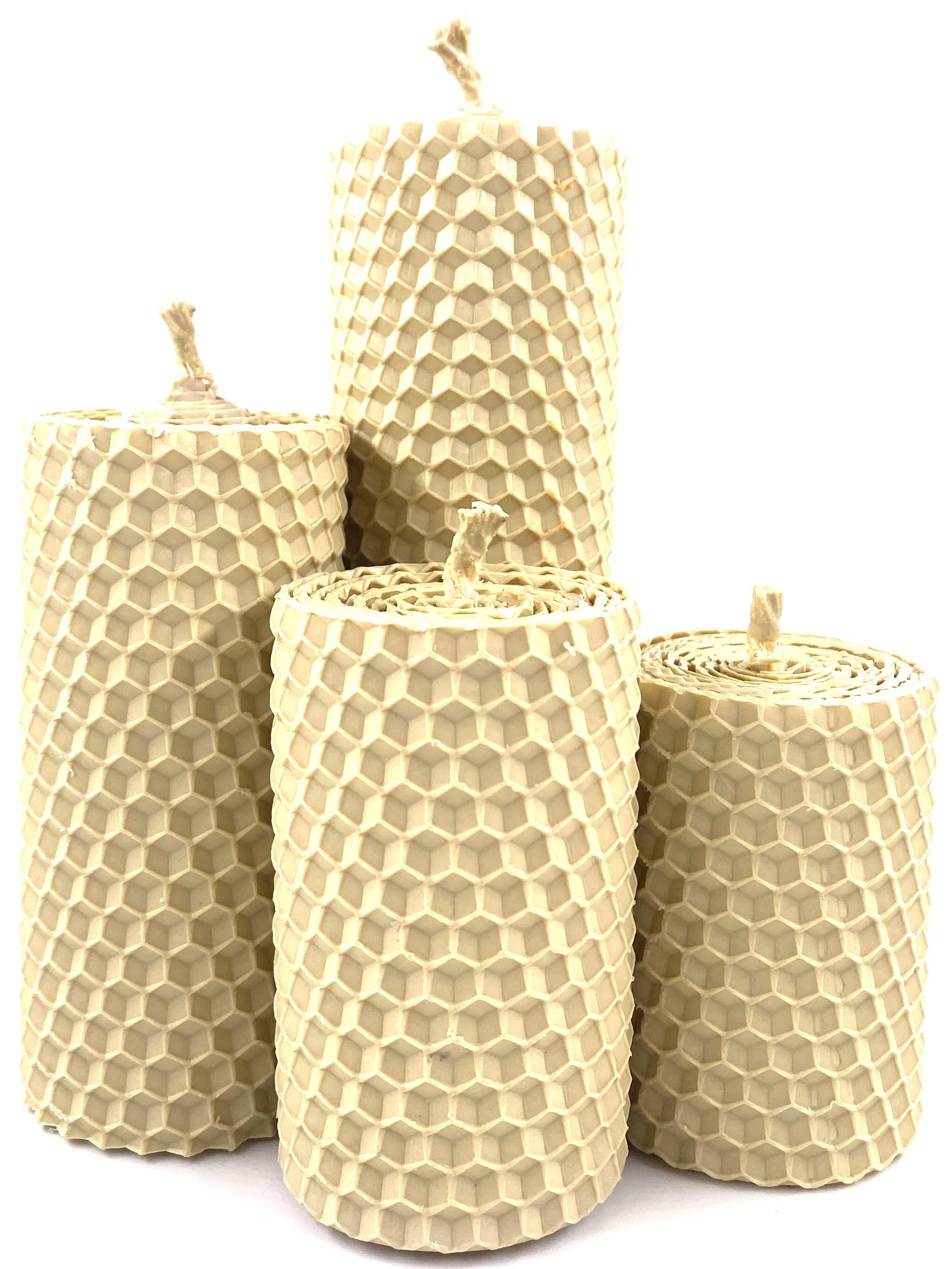Набор декоративных свечей с вощины Айвори 4 шт. (1575)