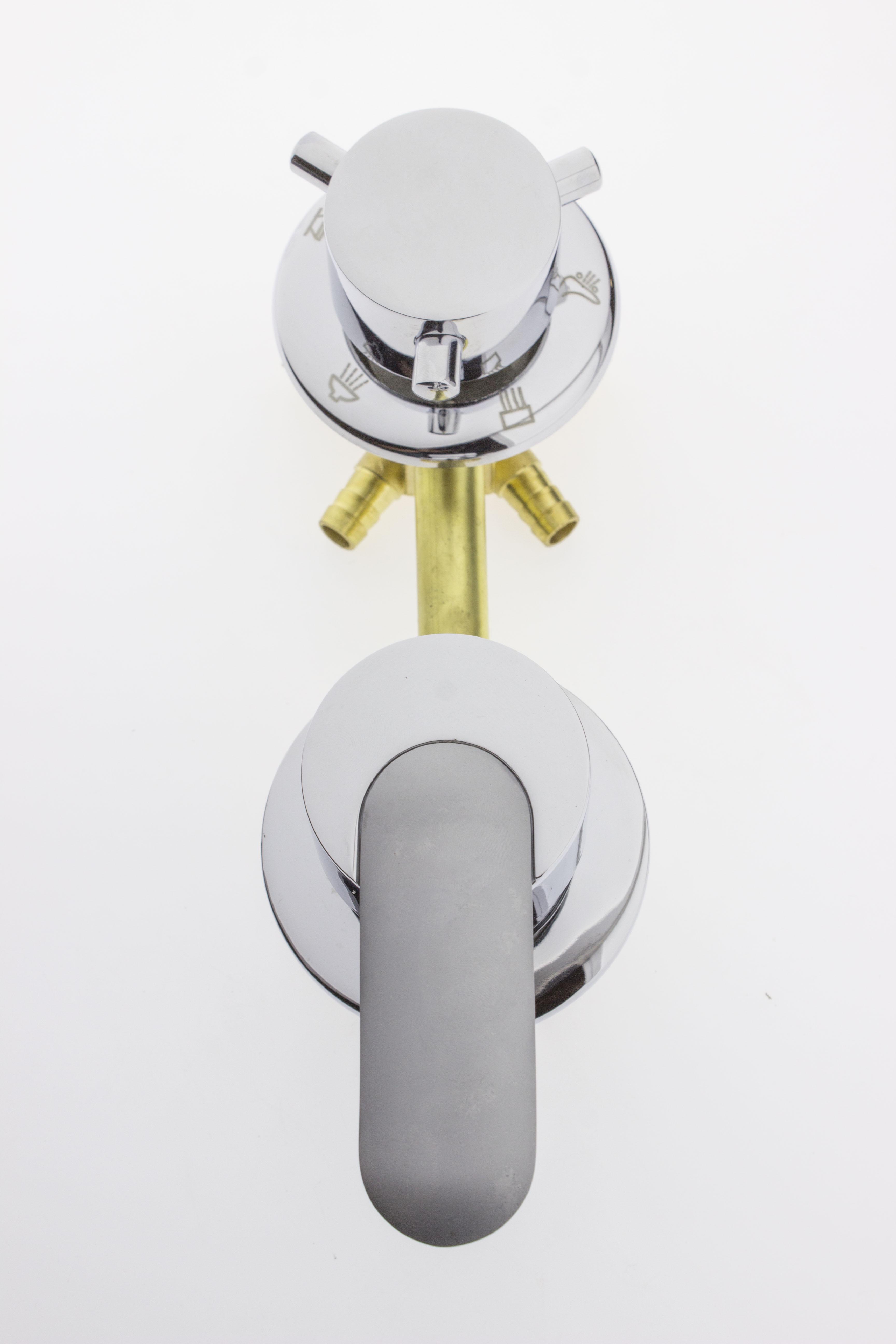 Змішувач для душової кабіни С-5\12 на п'ять положень з штуцерами і 12 см по центрам (12603765) - фото 2 Змішувач для душової кабіни С-5\12 на п'ять положень з штуцерами і 12 см по центрам (12603765) - фото 2