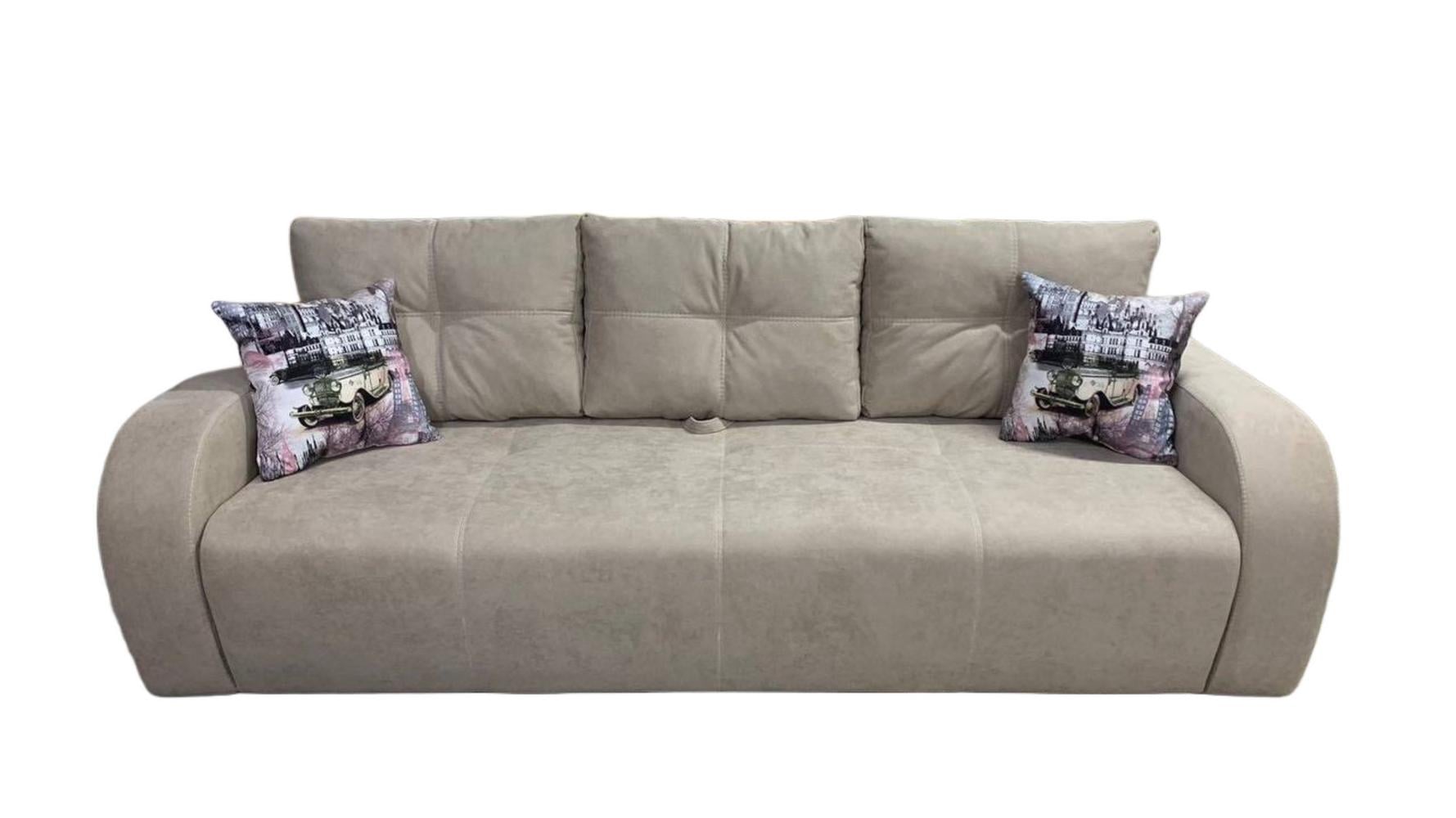 Диван Grand Лаура Cristal 6 еврокнига пружинный блок 235х78х102 см Бежевый (464412-11146)