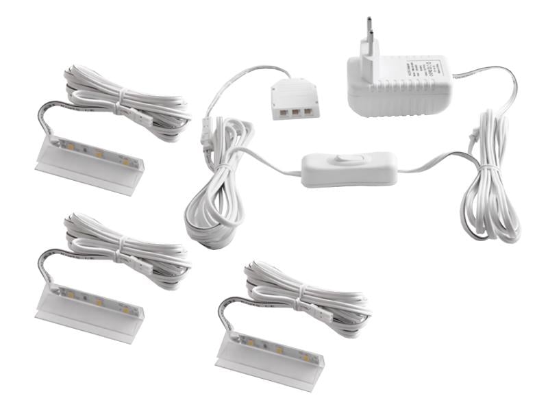 Комплект подсветок-клипс для стеклянных полок светодиодный/пластик/ручной выключатель/белый провод 3 шт. 110-240VAC Синий (LEDUA_3543) Комплект подсветок-клипс для стеклянных полок светодиодный/пластик/ручной выключатель/белый провод 3 шт. 110-240VAC Синий (LEDUA_3543)