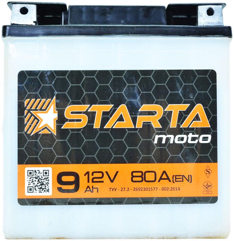 Аккумулятор мото Starta под болт сухозаряжен без электролита 12 v 9 Ah 80 А (000023378) Аккумулятор мото Starta под болт сухозаряжен без электролита 12 v 9 Ah 80 А (000023378)