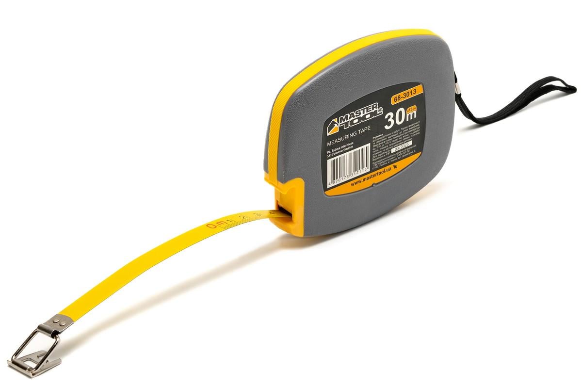 Рулетка MasterTool 30 м х 13 мм стальное полотно ударопрочный корпус (68-3013) Рулетка MasterTool 30 м х 13 мм стальное полотно ударопрочный корпус (68-3013)