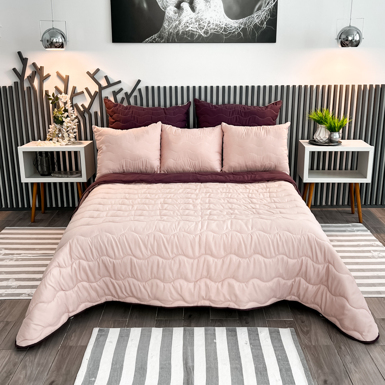 Одеяло зимнее Double Face 200х220 см Plum Wine/Peach Whip