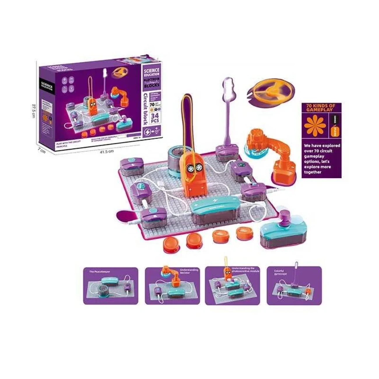 Комплект для создания электросхем со световыми и звуковыми эффектами 34 дет. (29356763) - фото 6 Комплект для создания электросхем со световыми и звуковыми эффектами 34 дет. (29356763) - фото 6