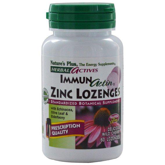 Натуральная добавка для иммунитета Nature's Plus Immun Actin Zinc 60 Lozenges Wild Cherry (NTP7447)