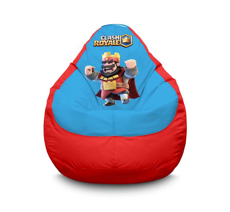 Кресло мешок iPuff Clash Royale Angry king Оксфорд XXL 90х125 см Красный