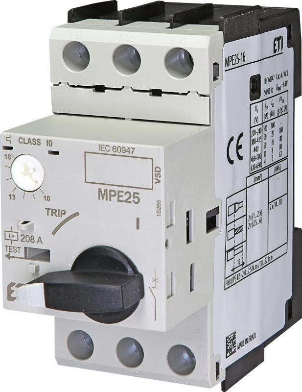 Автомат защиты двигателя ETI MPE25-16 10-16 A с поворотной ручкой (4648011)