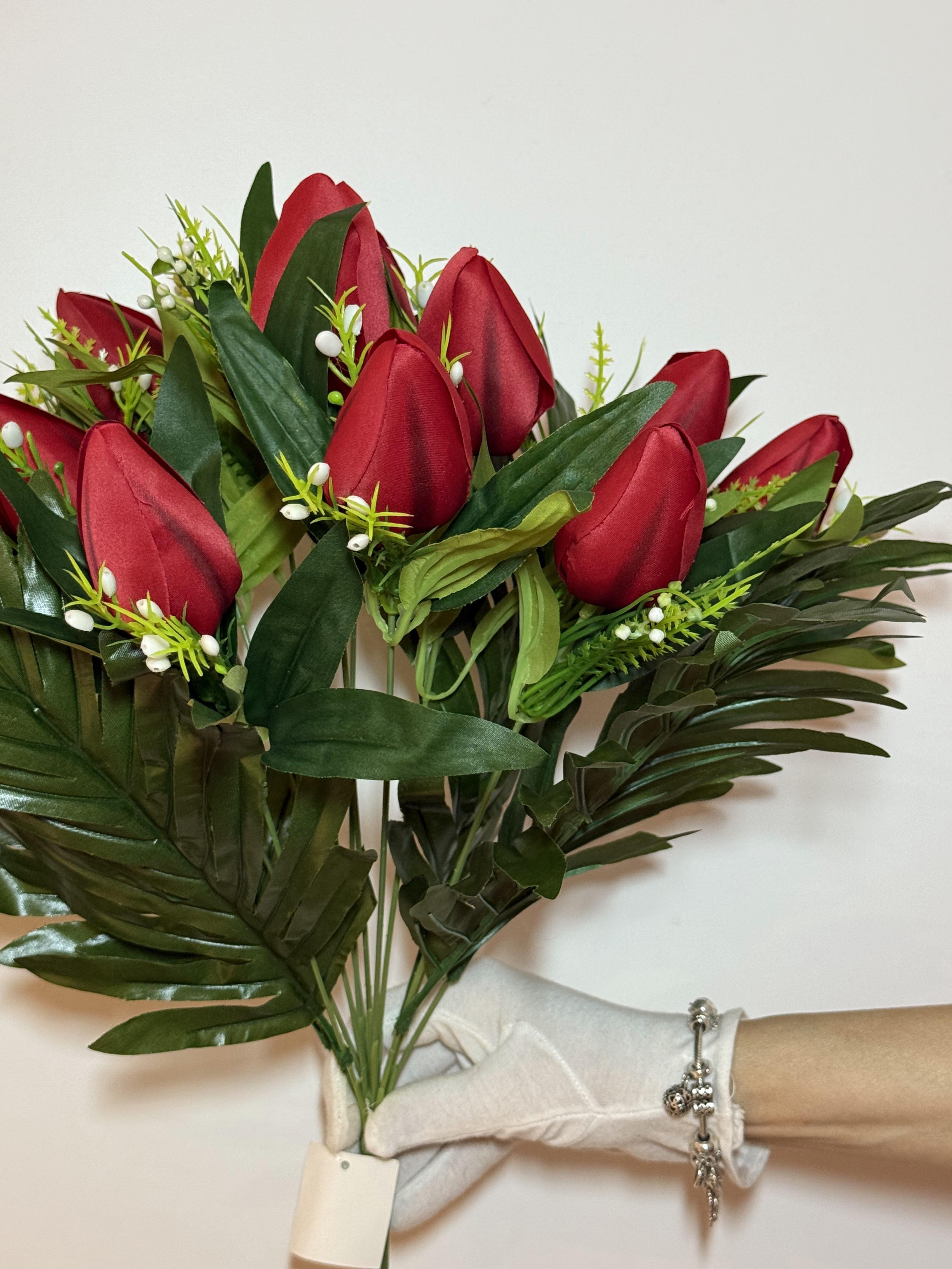 Искусственный букет тюльпанов 12 голов 47 см - фото 3 Искусственный букет тюльпанов 12 голов 47 см - фото 3