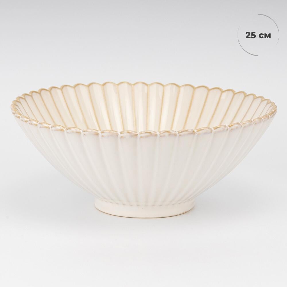 Пиала керамическая Элеганс 25 см Белый (90864) - фото 3