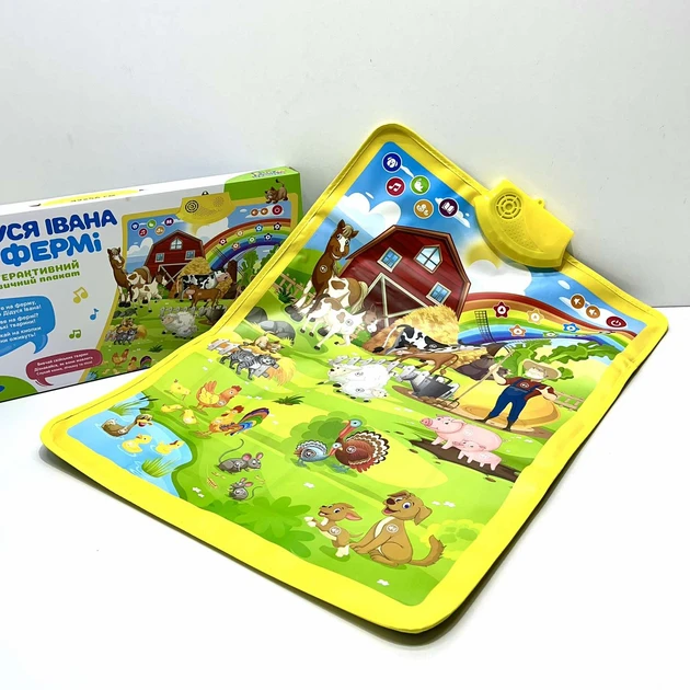 Інтерактивний музичний розвиваючий плакат Limo Toy На фермі звуки тварин/казки/пісні українською (FT 0020)