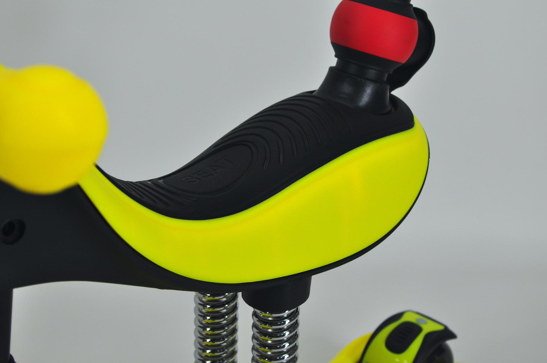 Самокат біговіл Maraton Credo 3в1 дитячий триколісний з сидінням та батьківською ручкою Жовтий - фото 7