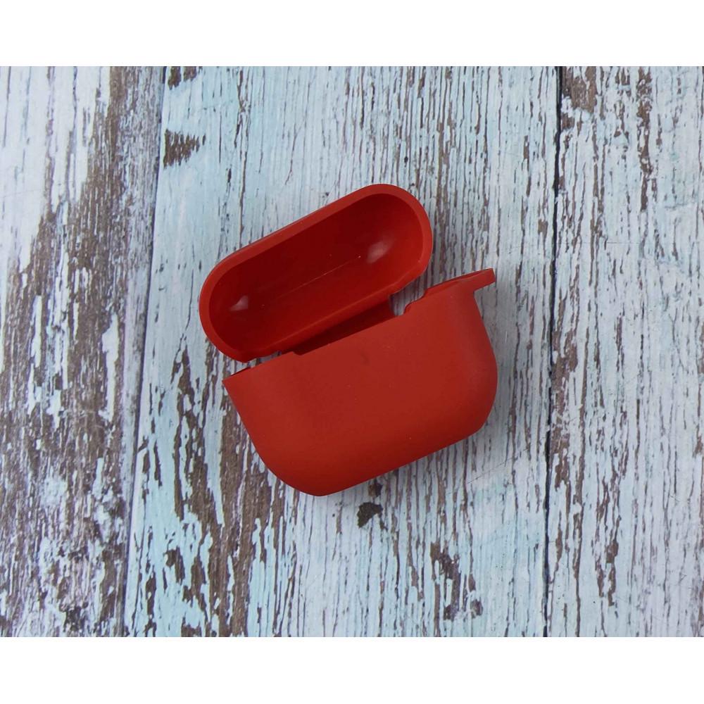 Силиконовый чехол с карабином для наушников AirPods 3 Красный