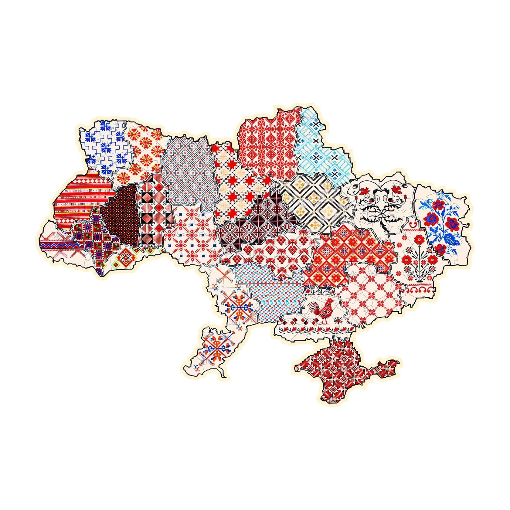 Пазл деревянный Украина вышитая А3 (1038)