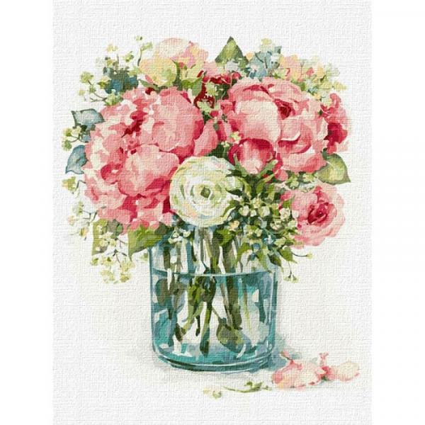 Картина по номерам Идейка Изысканные пионы 30х40 см в термопакете (КНО2960-mt)