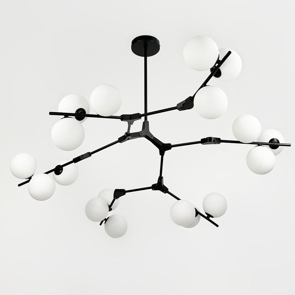 Люстра з 18 білими плафонами Ø110 см Чорний (BM 64/18 BK/WT)