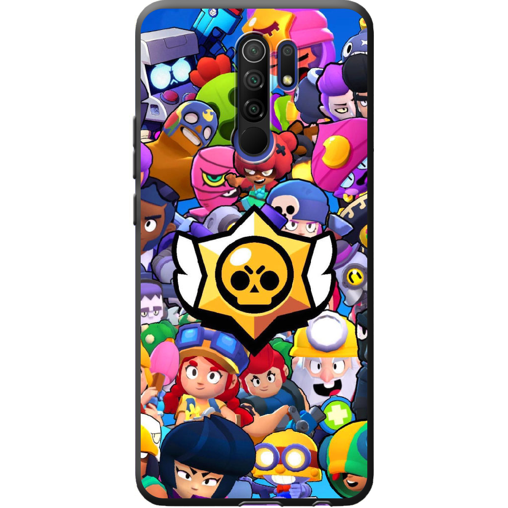 Чехол BoxFace Xiaomi Redmi 9 Brawl Stars Черный силикон (40233-up2389-40357)