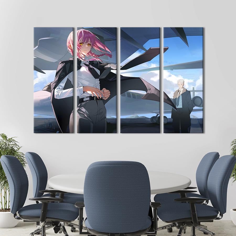 Картина на холсте Макима - героиня аниме Человек-Бензопила 209x133 см (1465-41)