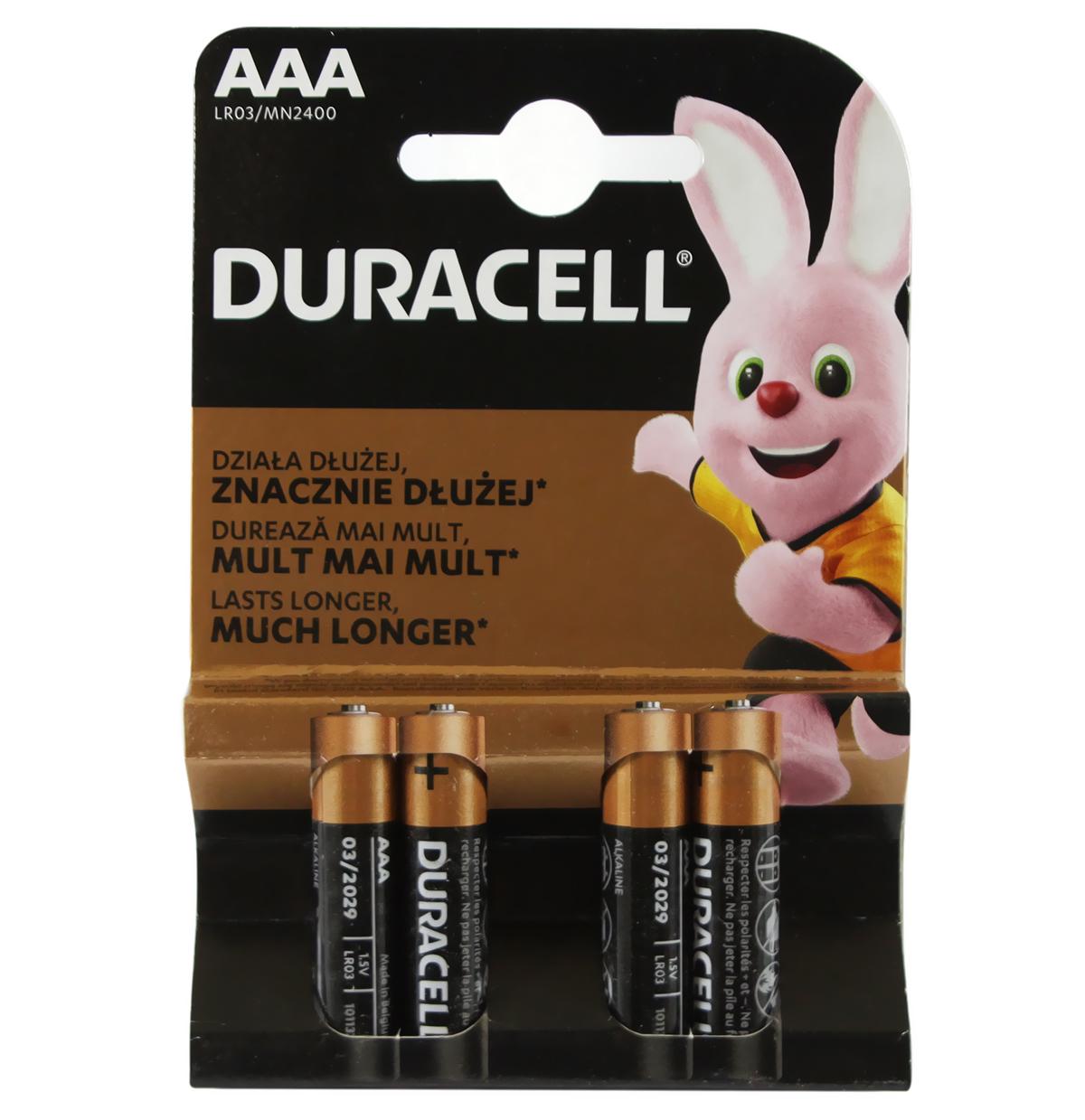 Батарейки Duracell AAA/LR03 Duralock Basic 1,5V 4 шт. (MN2400 4BL)