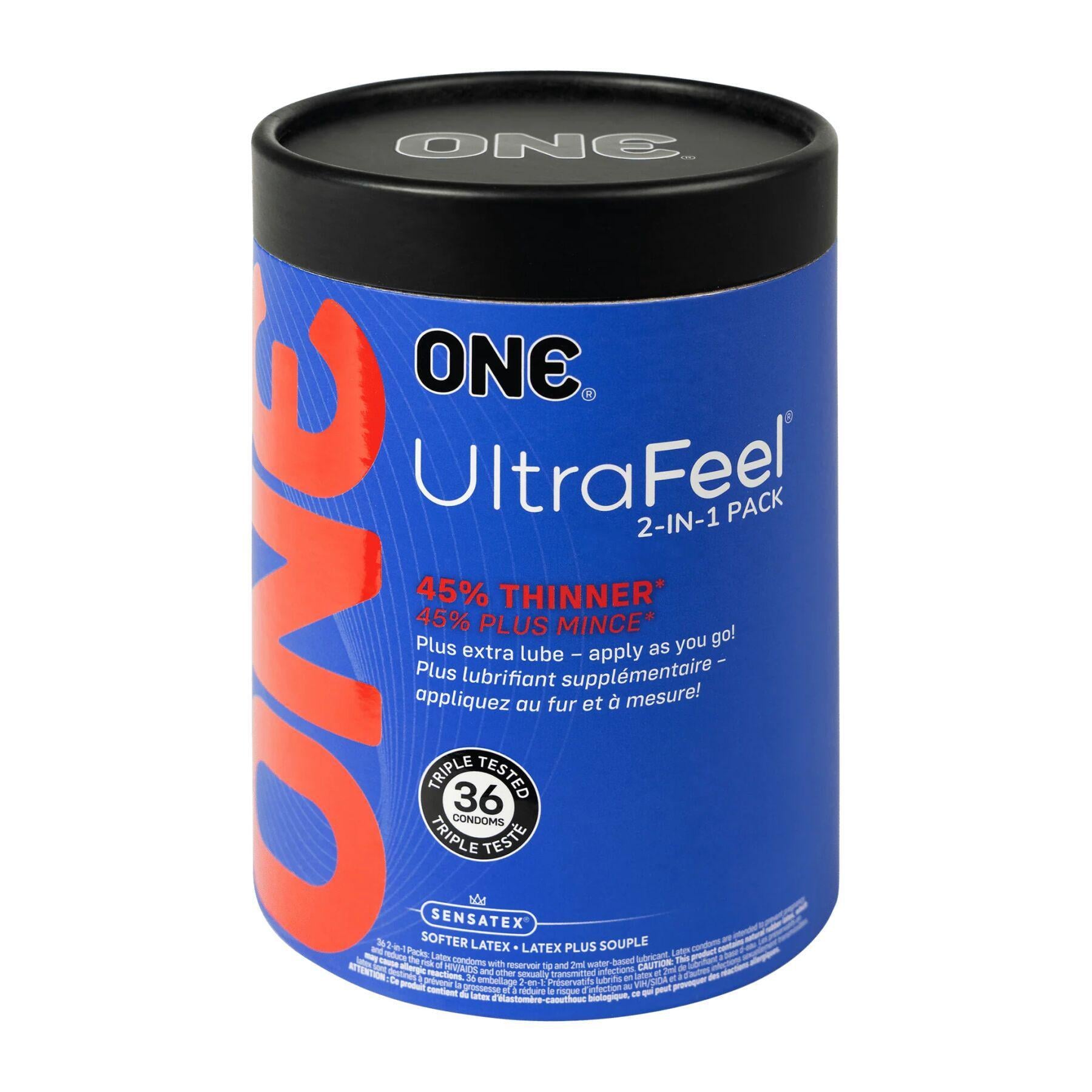 Презервативи ONE Ultra Feel ультратонкі з додатковою змазкою 36 шт. (BLS4000)