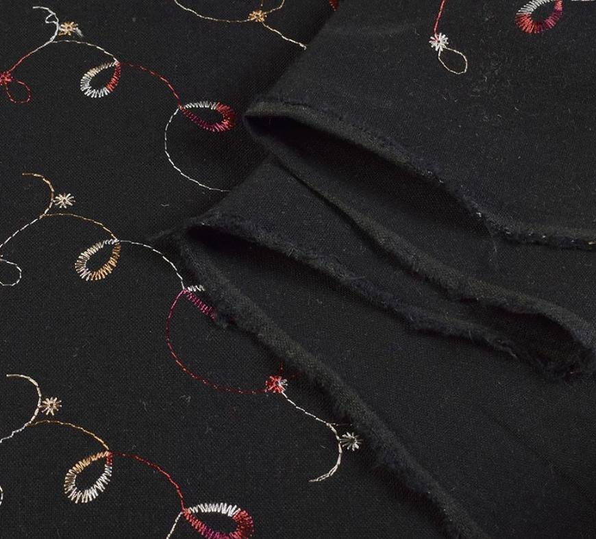 Тканина льон ширина 150 см Чорний (12602.002)