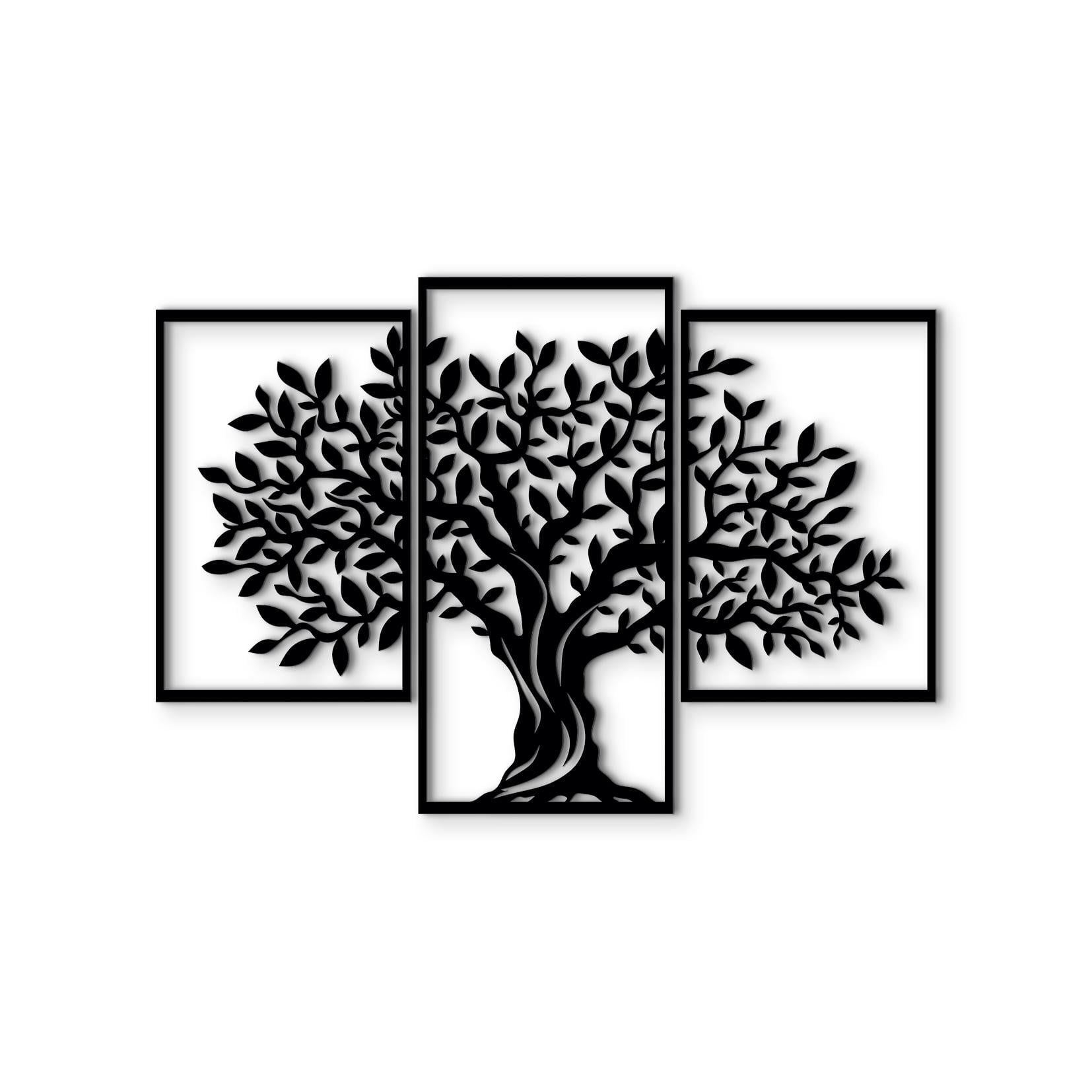 Декоративное панно из дерева Woodyard Могучее Дерево 95x135 см Черный матовый (0023sBlack37)