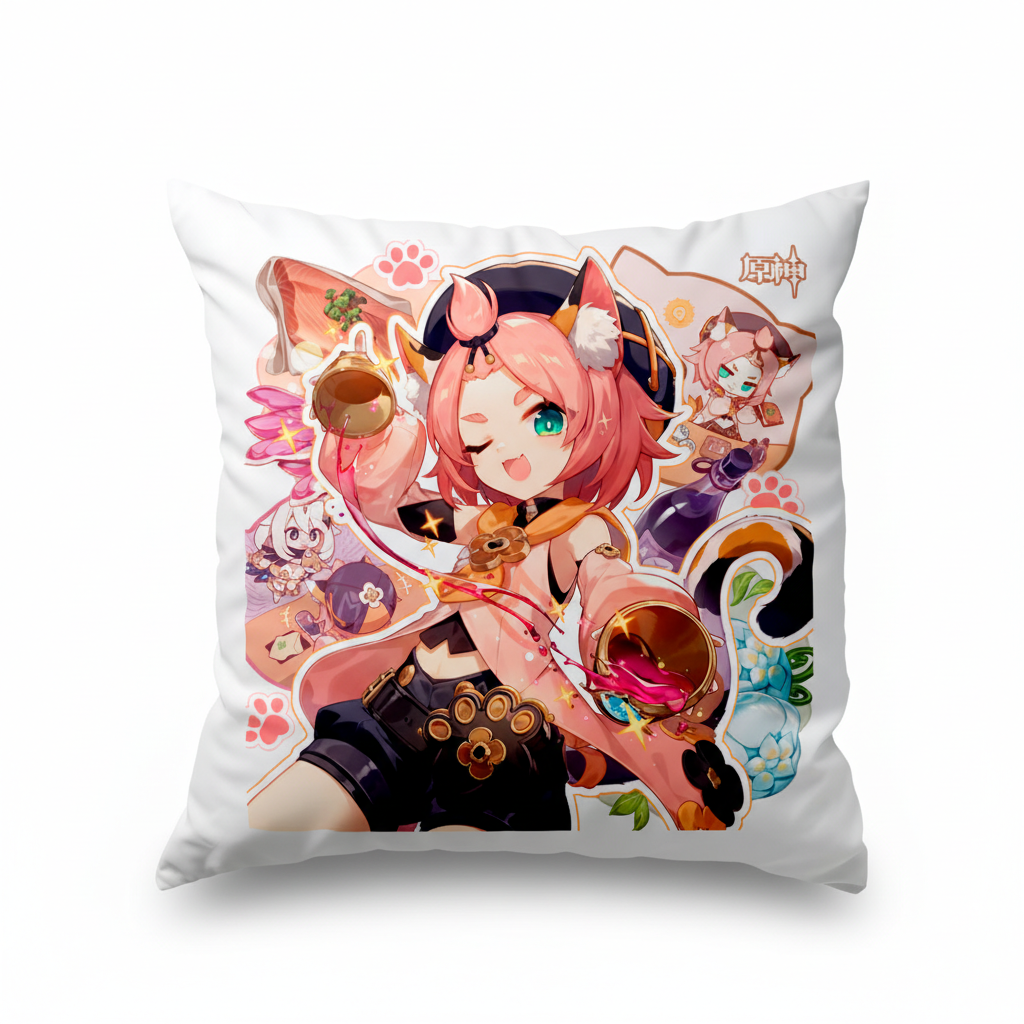 Декоративна подушка Diona Kätzlein Genshin Impact 35x35 см (12849)