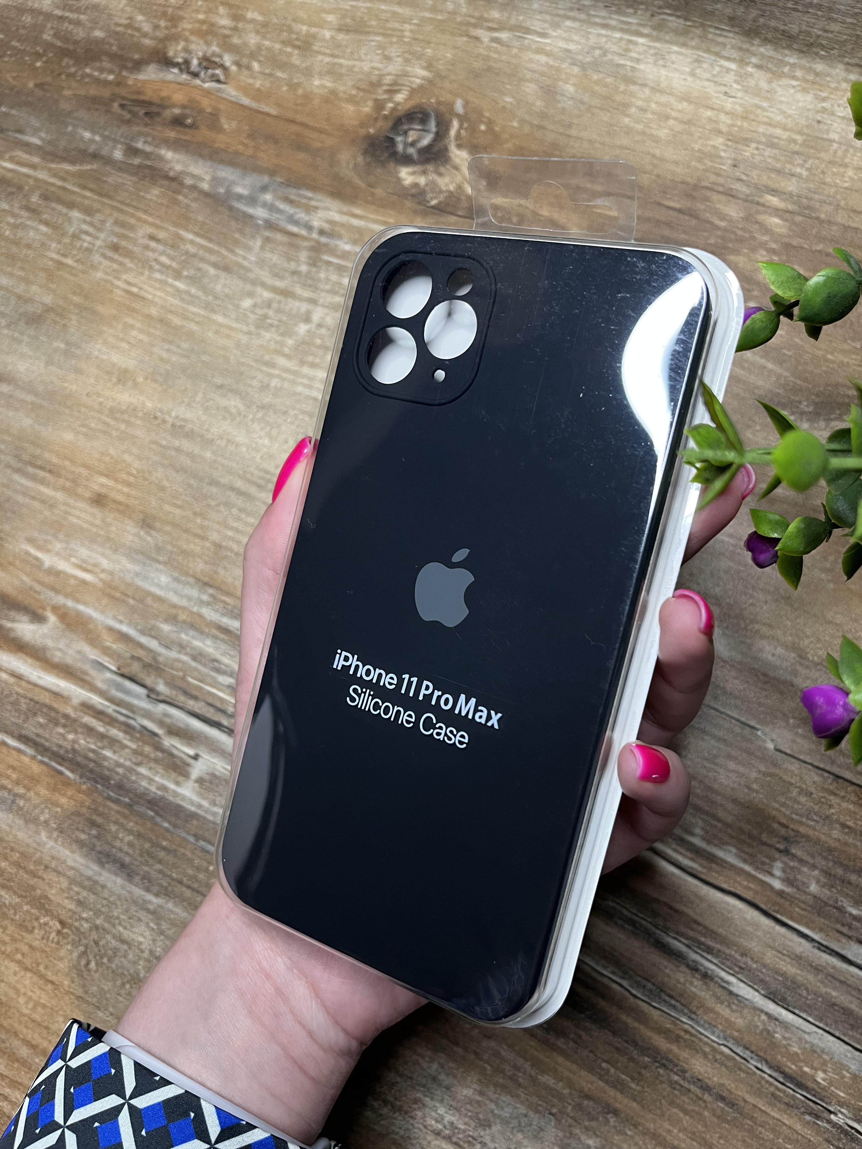 Чохол накладка на iPhone (Айфон) 11 pro max квадратні борти silicone case full camera на apple