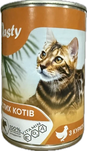 Влажный корм для взрослых кошек Dasty с курицей 415 г