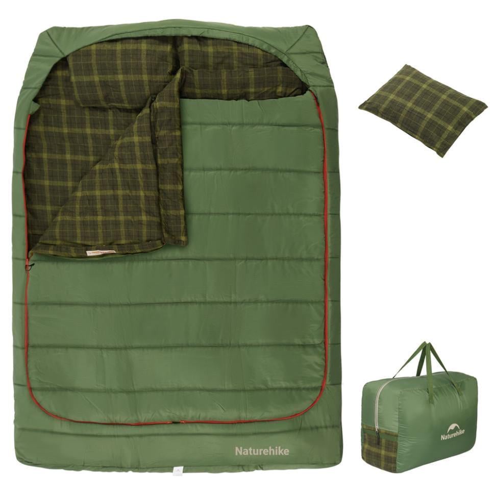 Спальний мішок двомісний із подушками Naturehike CNK2350WS019 Зелений