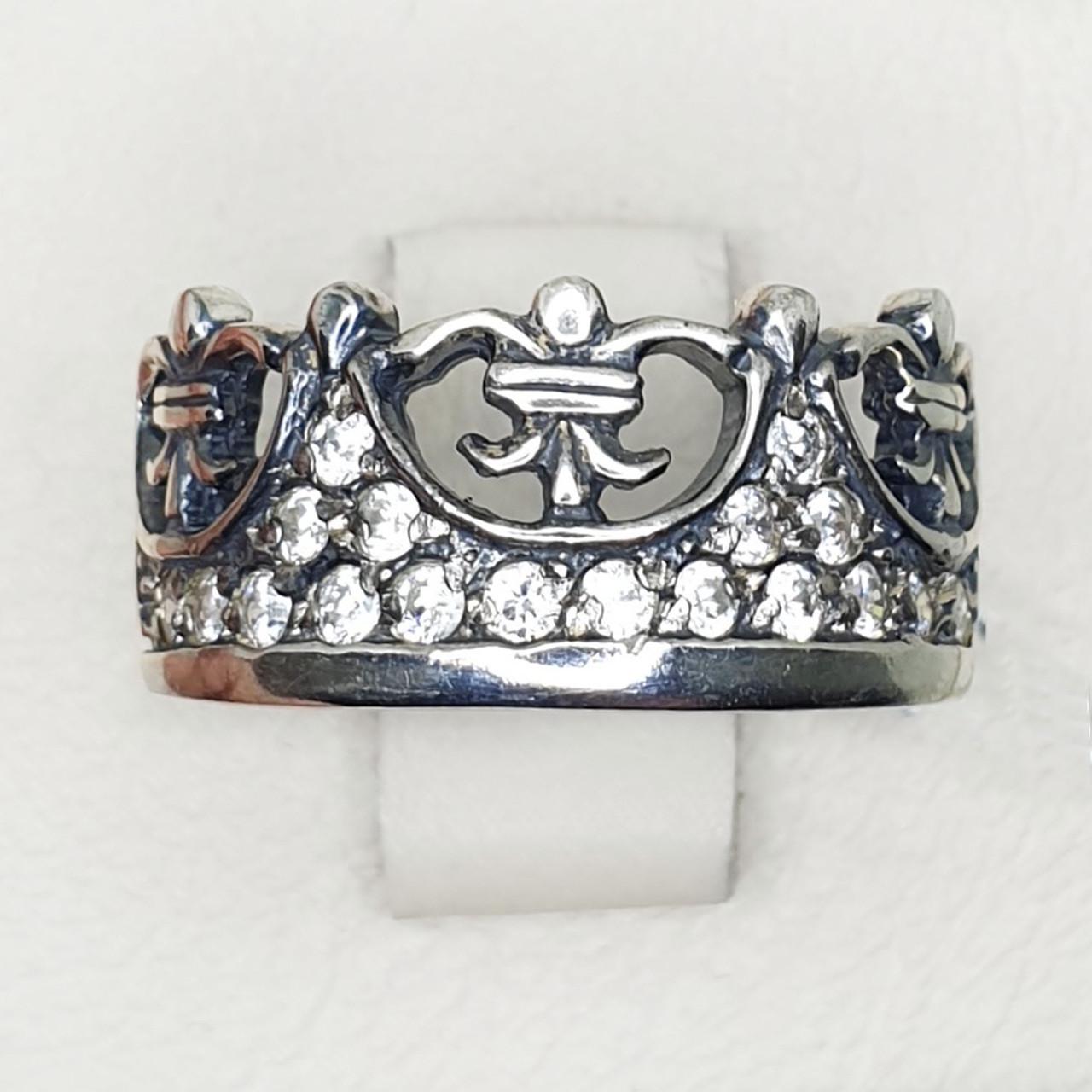 Кольцо серебряное Корона с кубическим цирконием р. 19 3,06 г (1411722790)