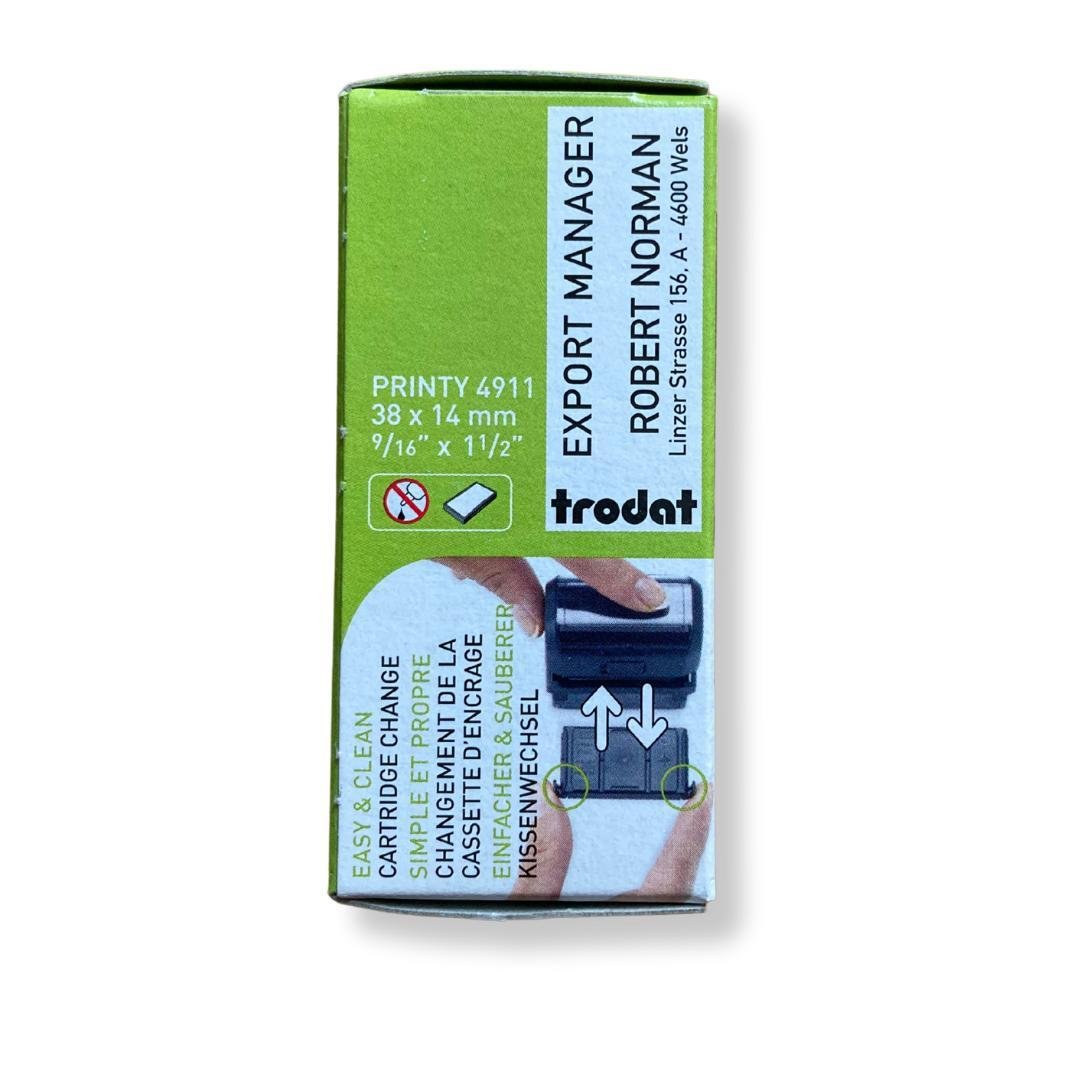 Штамп "ОХОРОНА" на автоматическом оснащении Trodat 4911 38х14 мм Желтый неон (2701972672) - фото 4