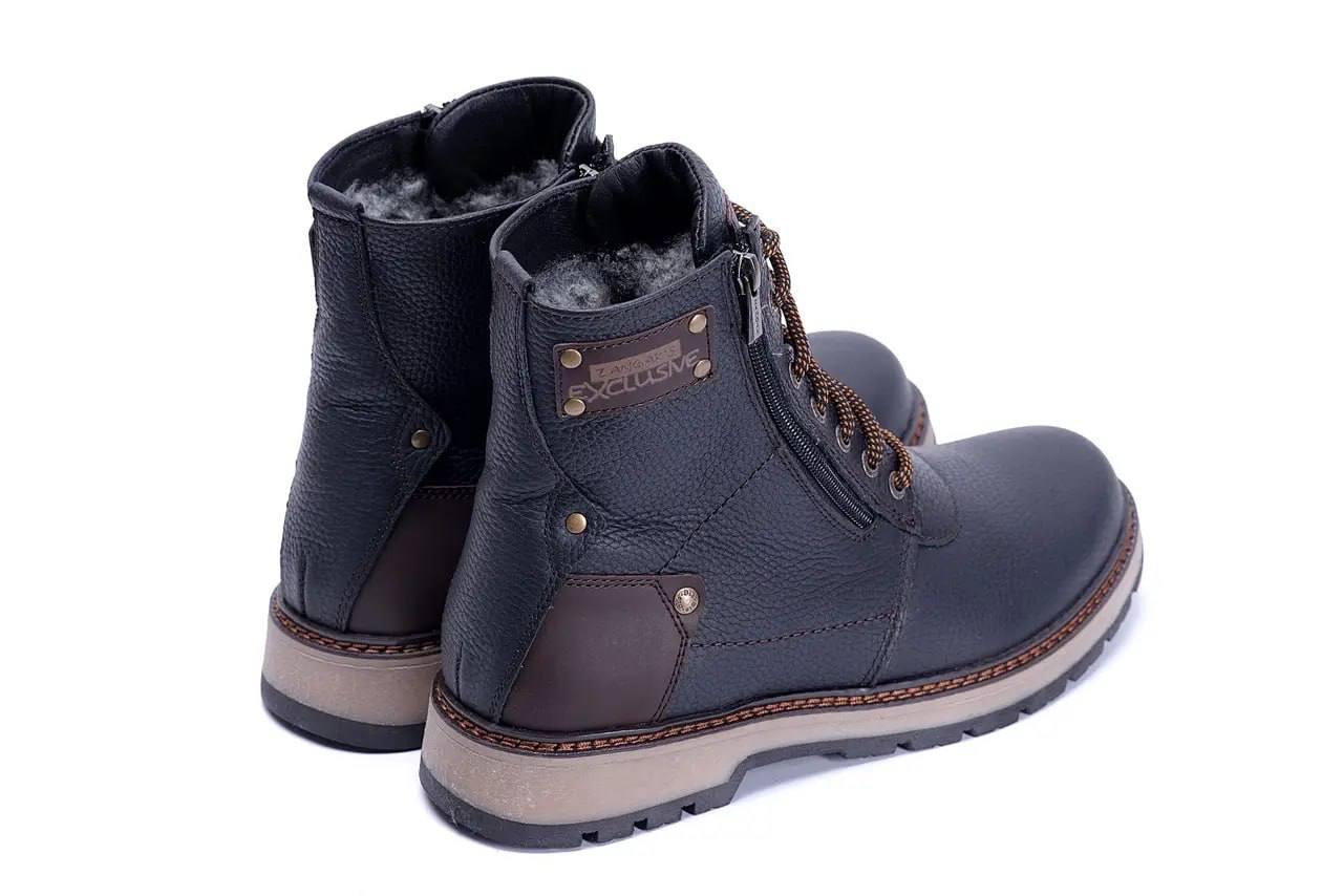 Сапоги зимние мужские кожаные ZG Flotar Military р. 40 26 см Черный (28542349) - фото 6