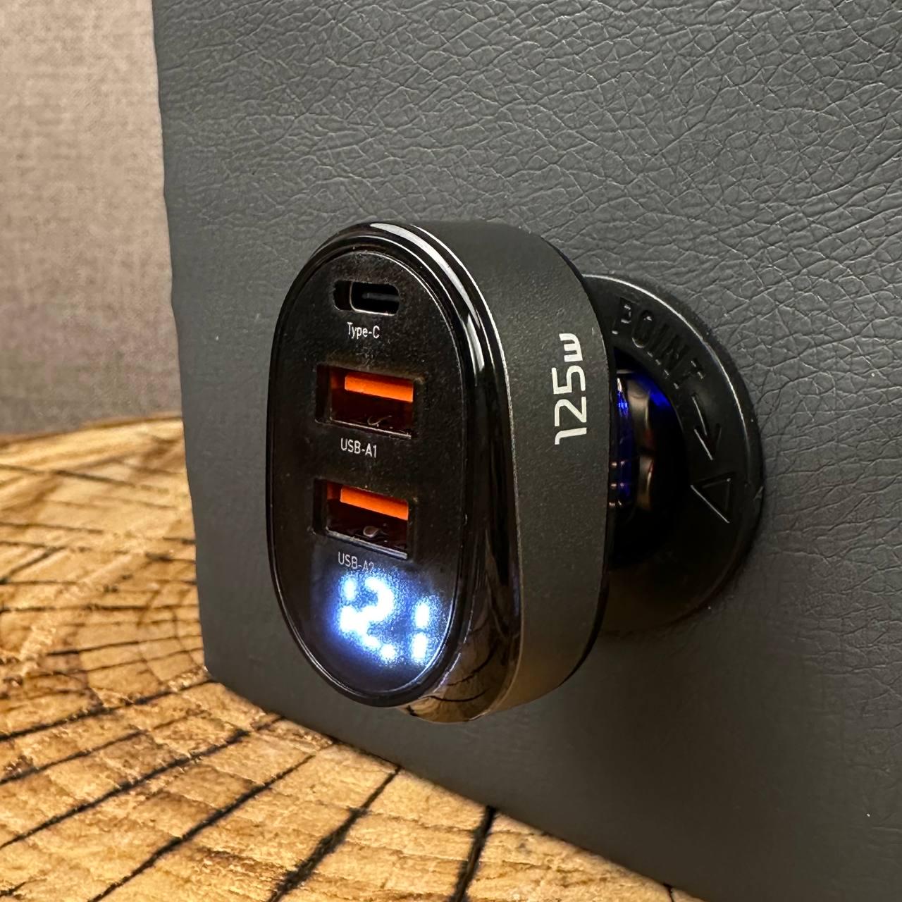 Зарядка в прикурювач Essager 2 USB-A 1 USB-C QC3.0 125 Вт швидка зарядка - фото 7