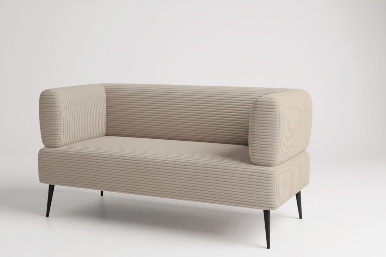 Диван офисный Tobi Sho Бенно-1 с подлокотниками велюр вельвет 1400х720х750 мм Lotus 02/LT Beige