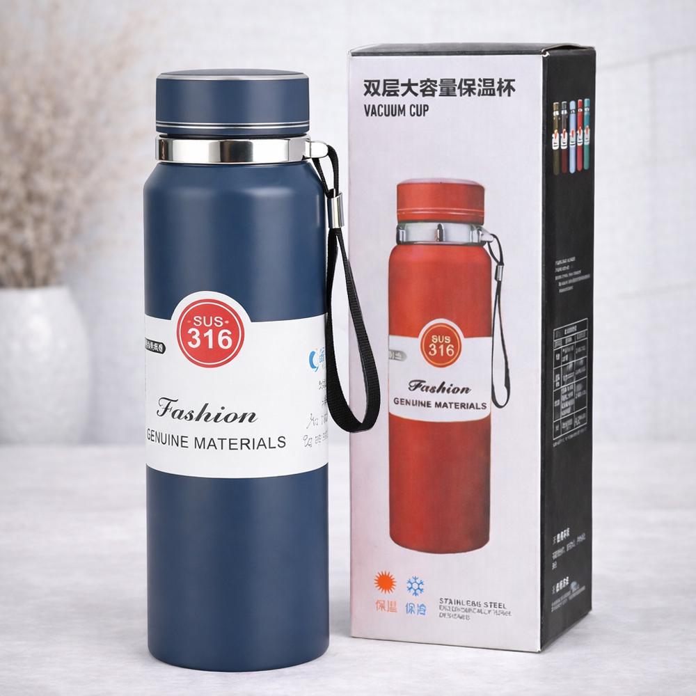 Термос вакуумный 124701 800 мл из нержавеющей стали 316 с ситечком и петлей для переноски Синий Термос вакуумный 124701 800 мл из нержавеющей стали 316 с ситечком и петлей для переноски Синий