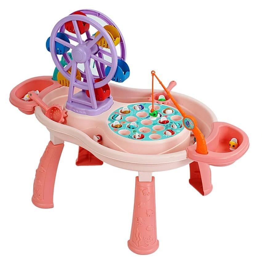 Столик игровой Рыбалка магнитная/пруд с рыбками/2 удочки/колесо обозрения/корзины/черпак/сито/наклейки Multicolor (152901)