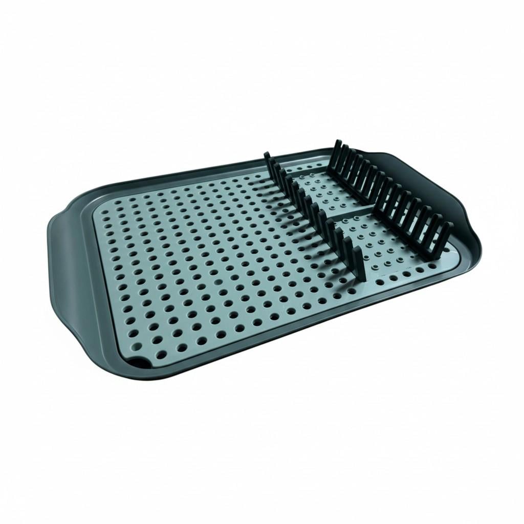 Сушилка для посуды плоская 30x41,3x3,8 см пластиковая Зеленый (061-GREEN)