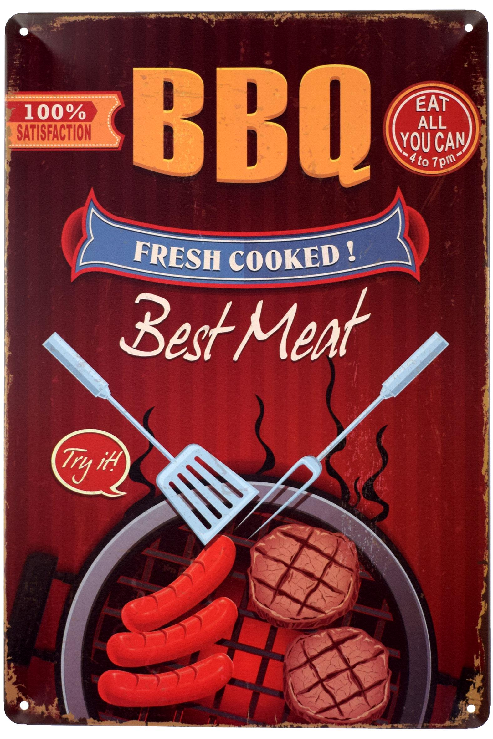Табличка металева Барбекю Найкраще М'ясо/BBQ Best Meat 20x30 см